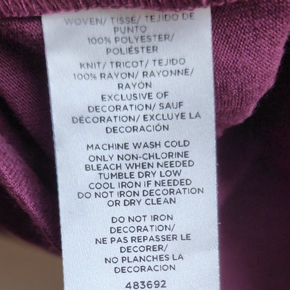 LOFT Deep Purple Lace Front Blouse Size XS Petite - Picture 9 of 15